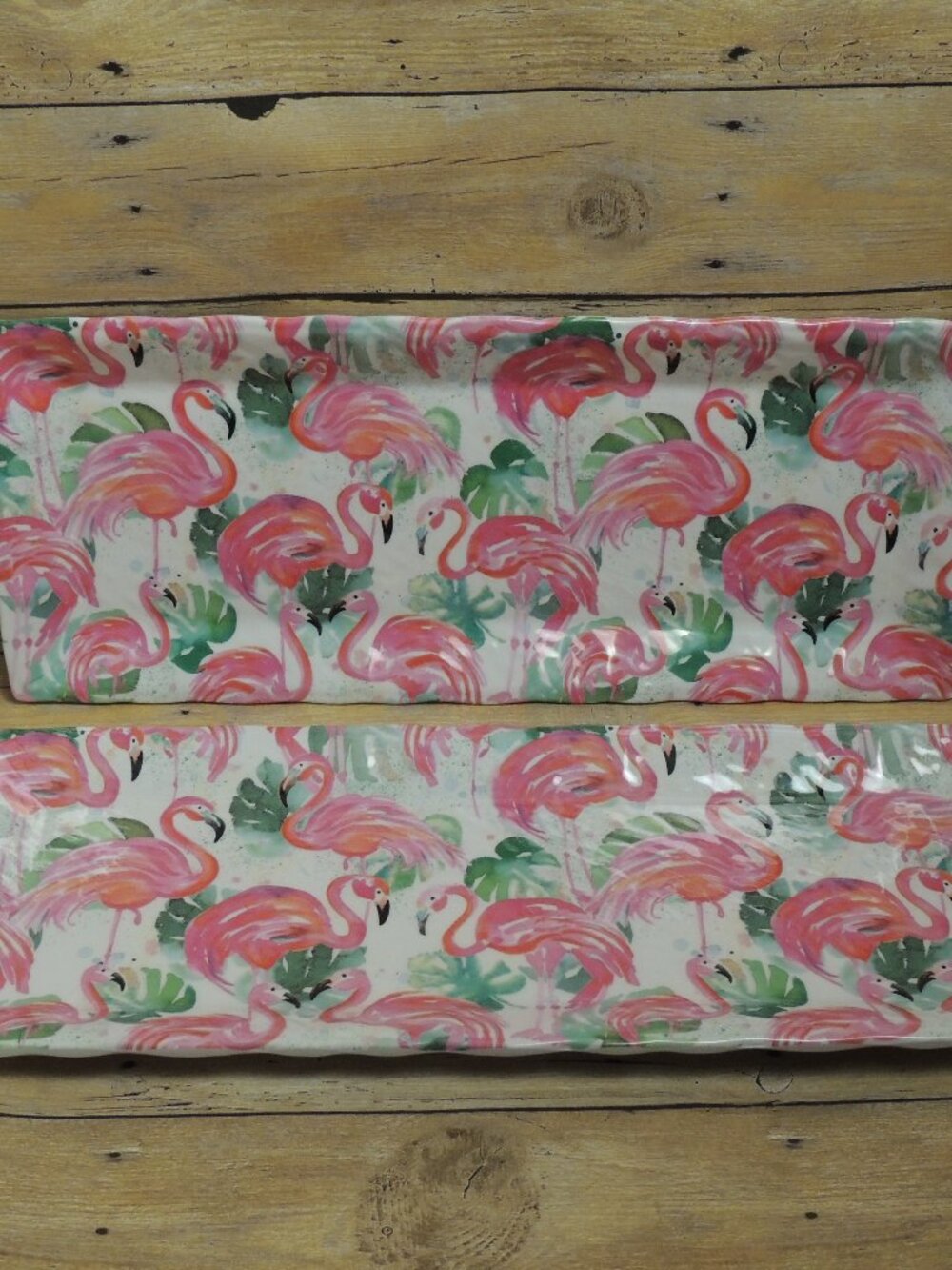 Tommy Bahama Tropical Flamingo Melamine Serving Trays Set of 2